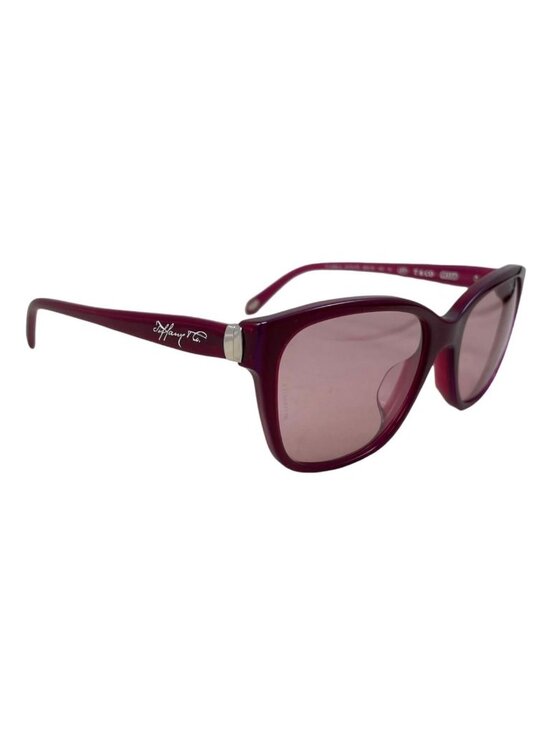 Tiffany & Co Sunglasses Logo Wine Red Bordeaux Silver Eyewear main image 4